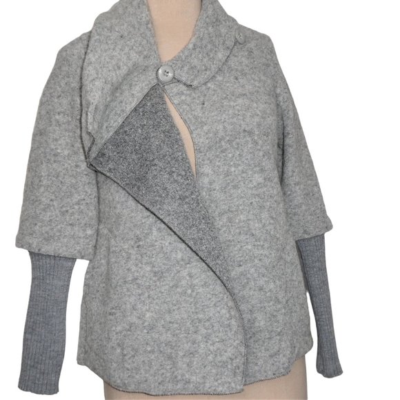 Marisa & Marie Grey Wool Blend Sweater Jacket Size S NWT - Picture 3 of 12